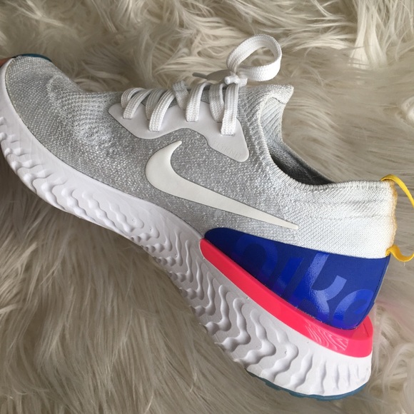 Nike Shoes - Nike Epic React White Flyknit Running Shoes